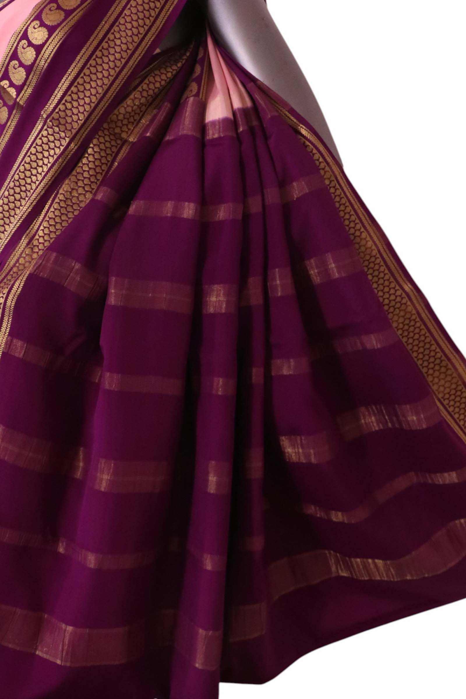 Pure Mysore Crepe Silk Saree AL212236